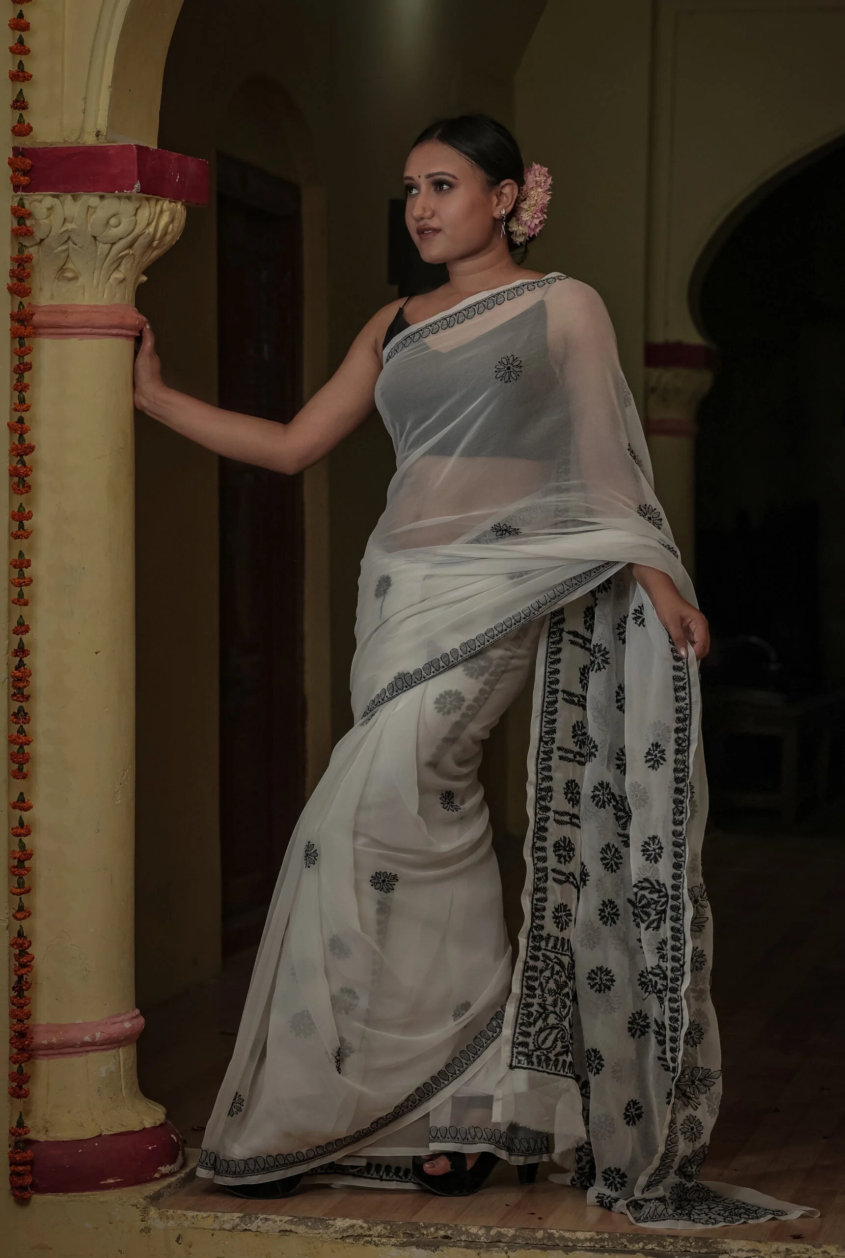 Designer Ethnic Hand-Blocked Saree